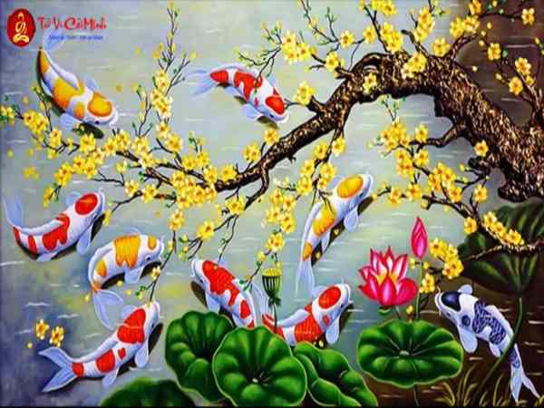 Tranh cửu ngư quần hội – Biểu tượng của thăng tiến và may mắn